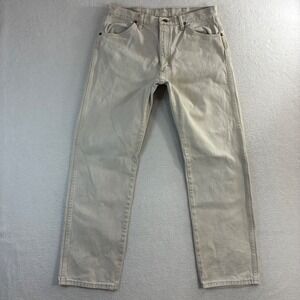 Wrangler 13MWZ Cowboy Cut Jeans Mens 34x30 Beige Western Rodeo Bootcut Casual